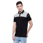 Black Grey Polo Half Men's T-Shirt