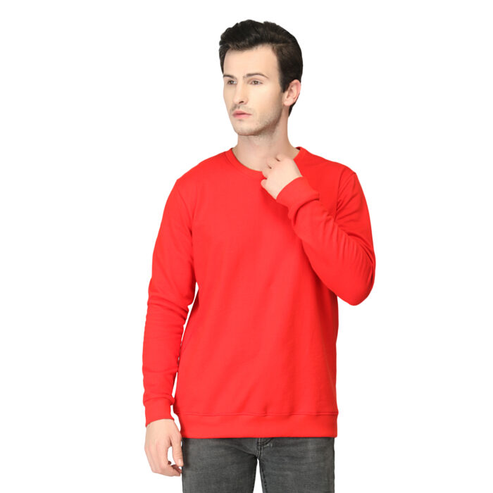 Red Round Cotton Sweatshirt - Image 1