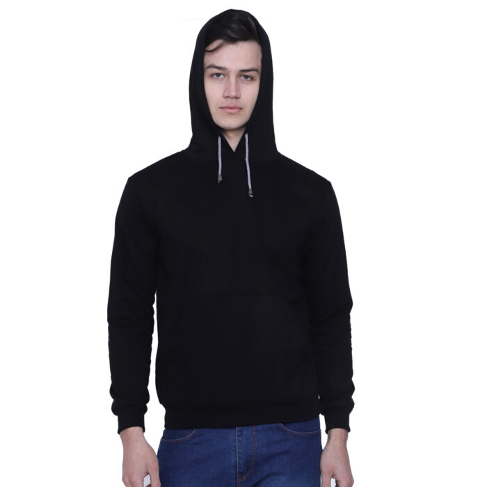 Black Hood Cotton Sweatshirt - Image 1